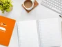Liderpapel Cuaderno espiral Pautaguía A5 tapa dura naranja