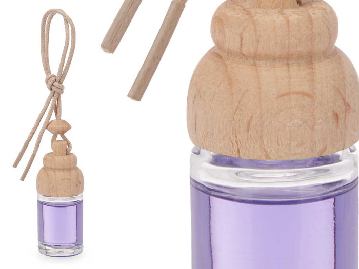 Acorde Ambientador de Coche con Fragancia Lavanda, 8 ml, Vidrio Morado, Dimensiones: 2.5 x 6 x 2.5 cm (Set de 24)
