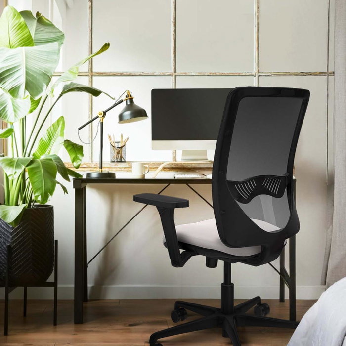 PIQUERAS Y CRESPO Silla de oficina Zulema con mecanismo Sincro, Gris claro y Blanco PIQUERAS Y CRESPO Silla de oficina Zulema con mecanismo Sincro, Gris claro y Blanco