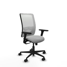 PIQUERAS Y CRESPO Silla de oficina Zulema con mecanismo Sincro, Gris claro y Blanco