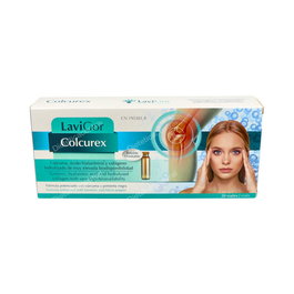 LAVIGOR Colcurex 20 Viales Suplemento Bebible con Colágeno, Cúrcuma y Ácido Hialurónico para el Mantenimiento de la Piel y Propiedades Antioxidantes