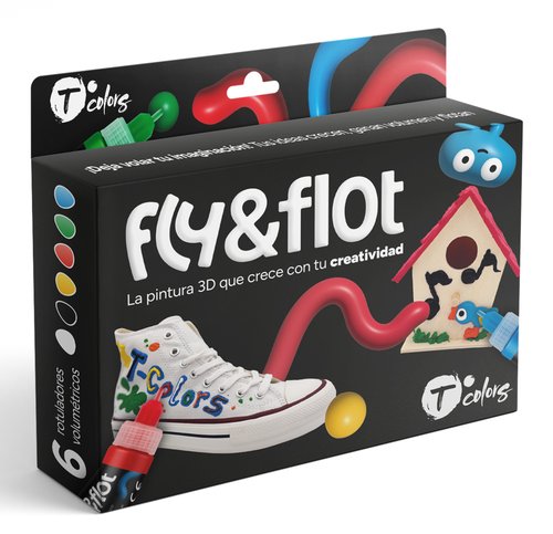 Tcolors Fly & Flot Rotuladores de Pintura Acrílica 3D, Surtido de 6 Colores