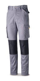 Pantalones de algodón stretch gris con refuerzo negro