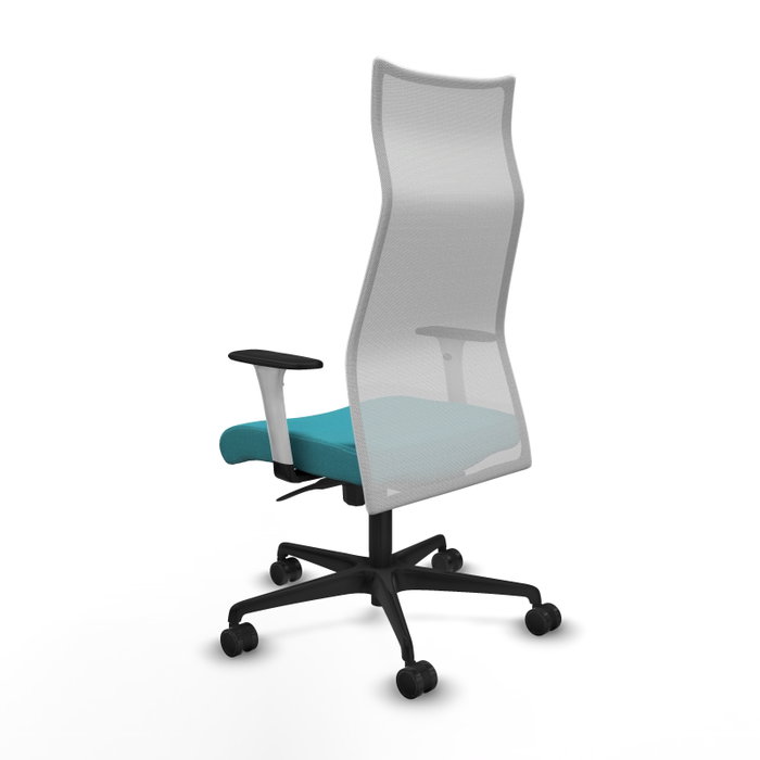 PIQUERAS Y CRESPO Sillón Albacete con Mecanismo Sincro, Tela Turquesa y Malla Blanca PIQUERAS Y CRESPO Sillón Albacete con Mecanismo Sincro, Tela Turquesa y Malla Blanca