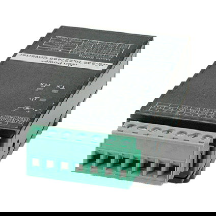 ROLINE Convertidor RS232 a RS422/485 autoalimentado para Carril DIN, Negro