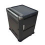 Ewent EW1703 - Carro de Gestión y Carga para 16 Portátiles y Tabletas (Hasta 17'') con Puertas con Llave, Estantes Ranurados y Sistema de Carga Inteligente - Negro y Gris