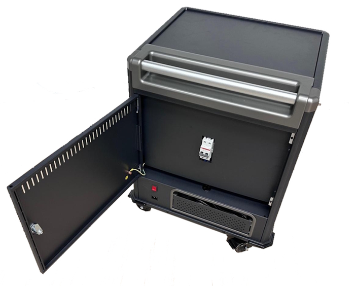 Ewent EW1703 Carro de Carga para 16 Dispositivos, Negro y Gris