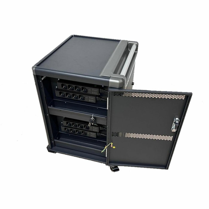 Ewent EW1703 Carro de Carga para 16 Dispositivos, Negro y Gris