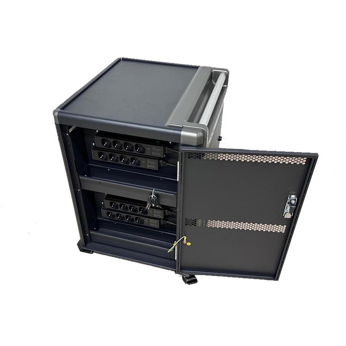 Ewent Armario Carro de Carga EW1703 para 16 Dispositivos - Compatible con Tablets, Chromebooks y Portátiles hasta 17 pulgadas