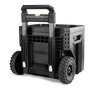 Toughbuilt Caja de Herramientas con Ruedas 2 Cajones Stacktech, Apilable, Mango Telescópico, 113 kg Capacidad, 53 x 40.5 x 47.7 cm