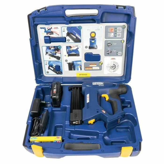 Rapid Grapadora de batería 18V BTX553 con estuche, batería 2,5Ah y cargador