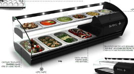 SHARK 46 Vitrina refrigerada de 2 pisos, acero inoxidable