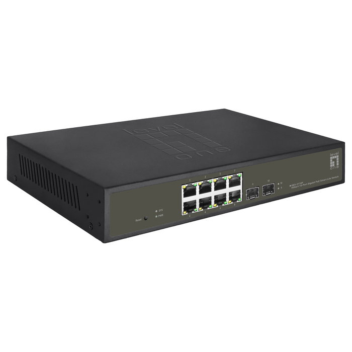Level One GES-2110P Switch Gestionado L2 Gigabit Ethernet 8xPoE+ 2xSFP 130W 19"
