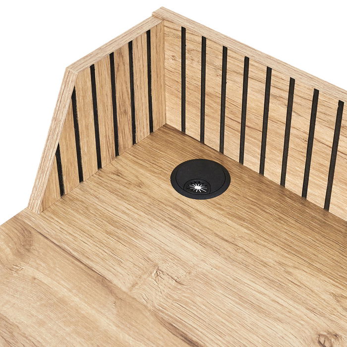 Home Deco Factory Escritorio Klaus Madera y Hierro con Pasacables 90x50 cm