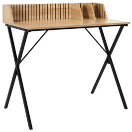 Home Deco Factory Escritorio Klaus Madera y Hierro con Pasacables 90x50 cm