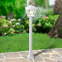 Fumagalli Farol Baliza con Poste Giaffa/Roby, Blanco, E27, IP55, Cristal Transparente, Resina UV, Incluye Fijación, 195x195x945 mm