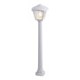 Fumagalli Farol Baliza con Poste Giaffa/Roby, Blanco, E27, IP55, Cristal Transparente, Resina UV, Incluye Fijación, 195x195x945 mm