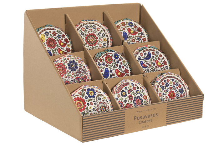 DKD Home Decor Posavasos de Dolomita Pajaros 12 Unidades