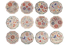 DKD Home Decor Posavasos de Dolomita Pajaros 12 Unidades