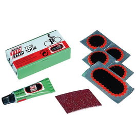 Rema TipTop Kit reparación neumáticos TT 01 - 4 parches F1, 1 parche F2, líquido vulcanización 3g