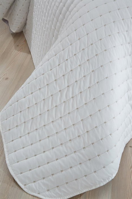 L'essentiel linge de maison Dublin - Cream Juego de Colcha 250x260cm y 2 Fundas Almohada 55x75cm Algodón 100% Color Crema