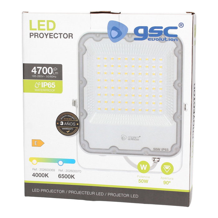 GSC Evolution Proyector LED de Aluminio 50W 6500K Blanco IP65