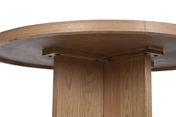DKD Home Decor Mesa Redonda de Comedor Roble MDF Natural