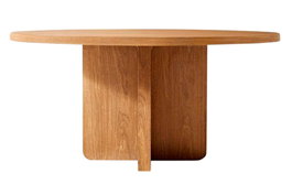 DKD Home Decor Mesa Redonda de Comedor Roble MDF Natural