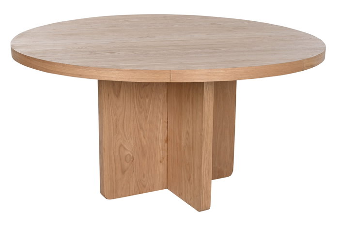 DKD Home Decor Mesa Redonda de Comedor Roble MDF Natural