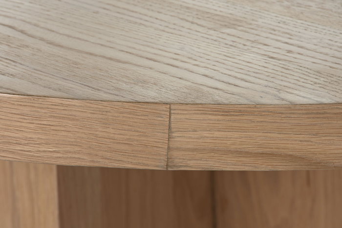 DKD Home Decor Mesa Redonda de Comedor Roble MDF Natural