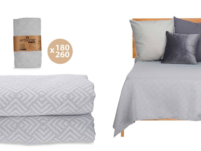 Giftdecor Colcha Cama Geometrico Gris 180x260 cm (Set de 4) Giftdecor Colcha Cama Geometrico Gris 180x260 cm (Set de 4)