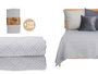 Giftdecor Colcha Cama Geometrico Gris 180x260 cm (Set de 4)