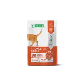 Nature's Protection Gato Esterilizado Salmón y Hierbas Pouch 22x100 gr