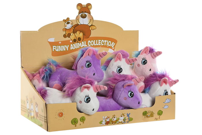 DKD Home Decor Peluche Unicornio Multicolor 8 x 15 x 10 cm (12 Unidades)