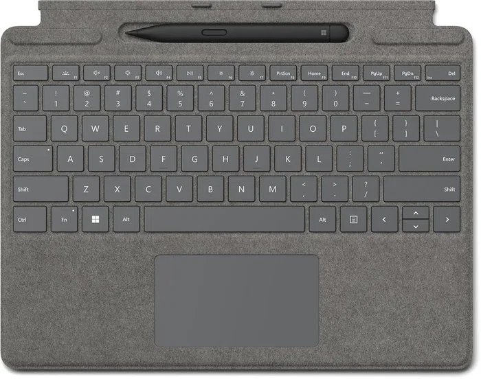 Microsoft Surface Pro 10 Type Cover con Slim Pen, Platin, Teclado Inglés Internacional
