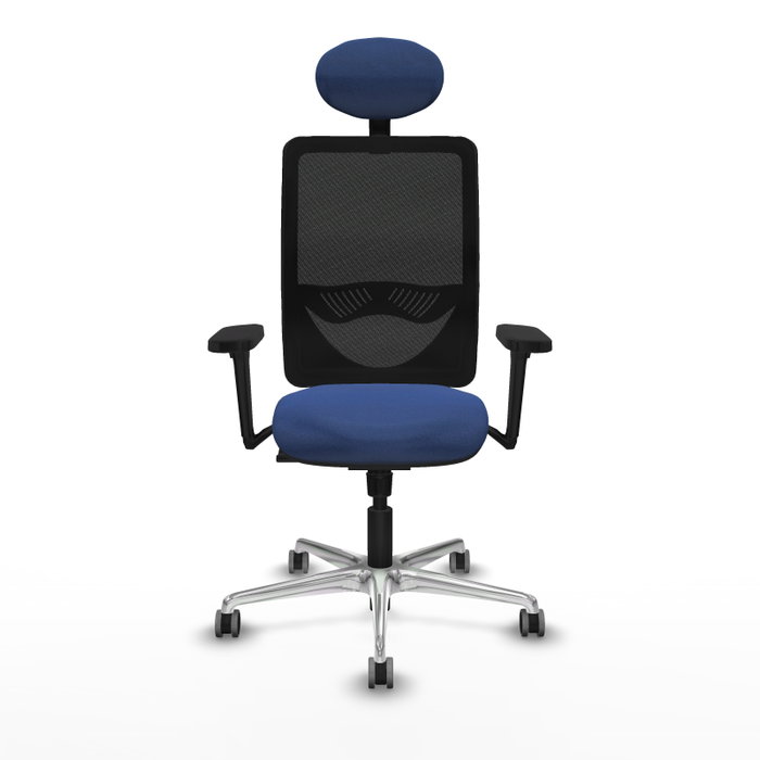 PIQUERAS Y CRESPO Silla de oficina Zulema con mecanismo Sincro, Azul marino y Negro