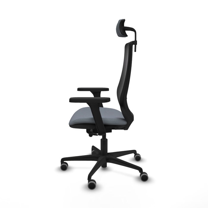 PIQUERAS Y CRESPO Silla de oficina Mardos con mecanismo Sincro/Traslack, Gris y Negro