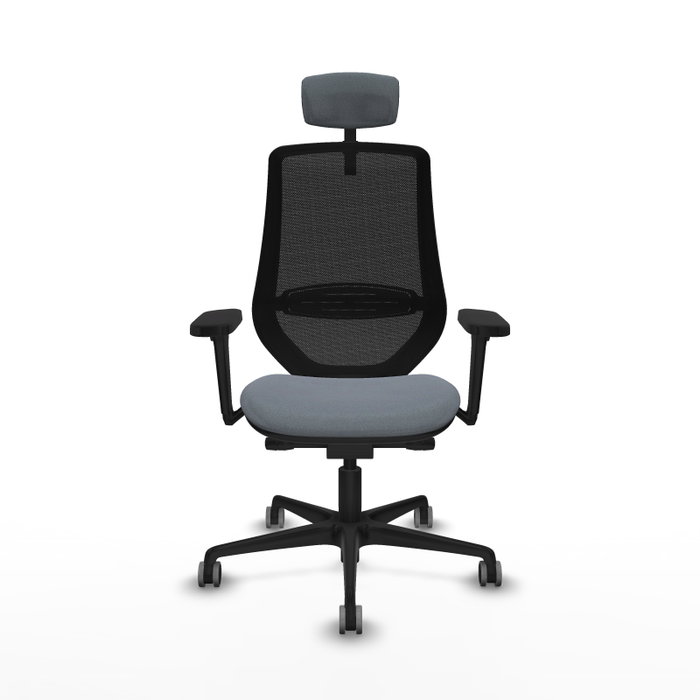 PIQUERAS Y CRESPO Silla de oficina Mardos con mecanismo Sincro/Traslack, Gris y Negro