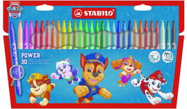 STABILO Rotuladores de Fibra Power Patrulla Canina Estuche de 30