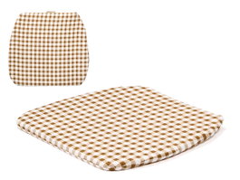 GIFTDECOR Cojín para Silla Cuadros Marrón Blanco