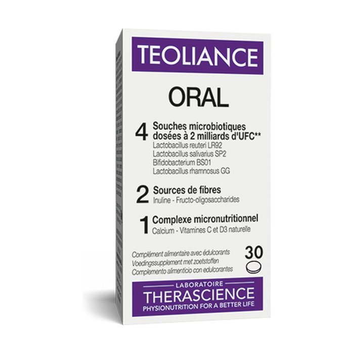Therascience Teoliance Oral 30 comprimidos - Complemento para dientes y encías Therascience Teoliance Oral 30 comprimidos - Complemento para dientes y encías