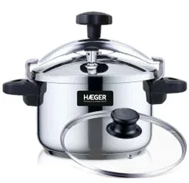 Haeger PC-8SS.020A Olla a Presión de Acero Inoxidable 8L, Diámetro 24 cm, para Todo Tipo de Cocinas (Cerámica, Eléctrica, Gas, Inducción)