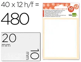 Liderpapel Etiquetas Adhesivas Blancas 10x20 mm (12 Hojas)