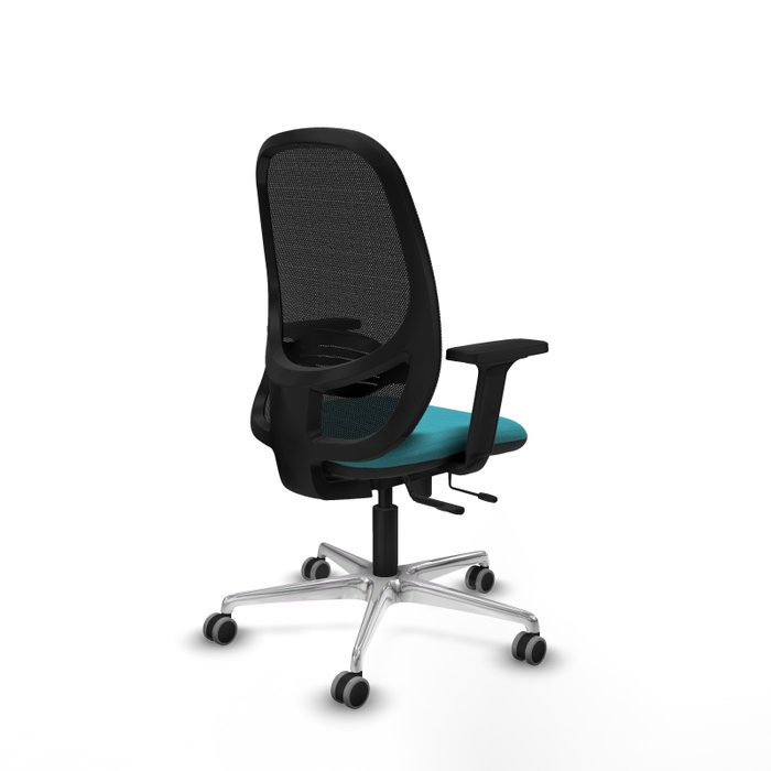 PIQUERAS Y CRESPO Silla de oficina Cilanco con mecanismo Sincro/Traslack Turquesa y Negro