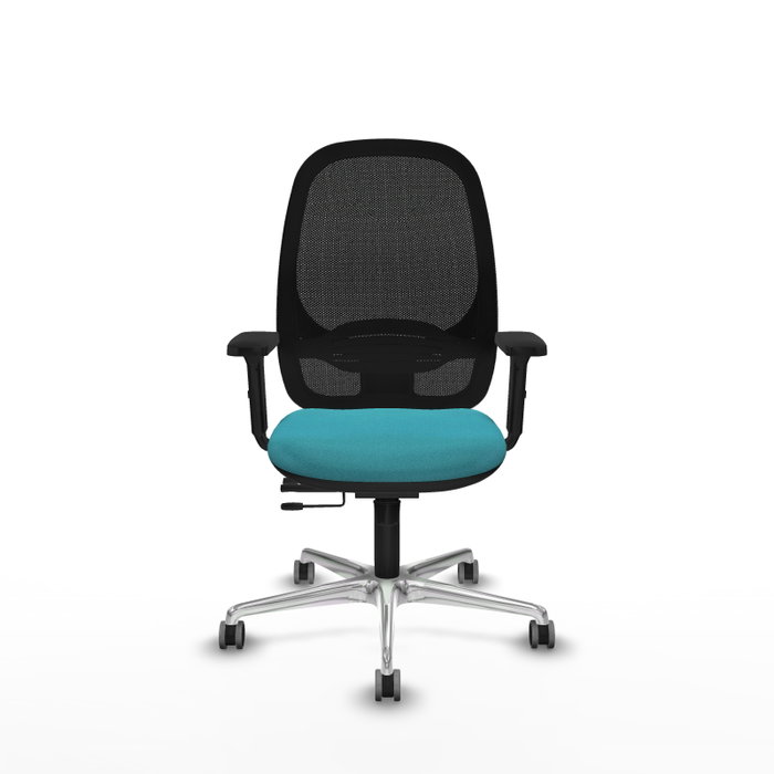 PIQUERAS Y CRESPO Silla de oficina Cilanco con mecanismo Sincro/Traslack Turquesa y Negro