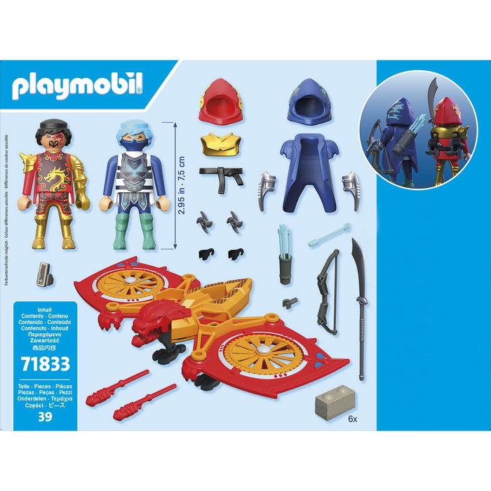 Playmobil 71833 Héroe Dron Lucha Contra Ninja Malvado Set de Acción Ninja con Drones y Accesorios para Niños +4 Años