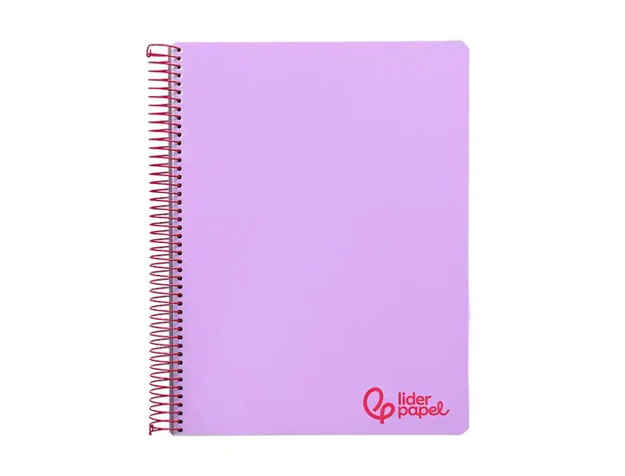 Liderpapel Cuaderno Espiral A6 Micro Wonder Tapa Plástico 120 Hojas 90 gr Cuadro 5mm 4 Bandas Color Violeta