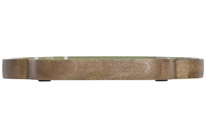 DKD Home Decor Bandeja de Mango Lacado Surtido Beige y Verde (Pack de 2) inevitable