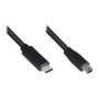 GoodConnections 3310-CM030 Cable USB 2.0 tipo C a Micro-USB B (5 pines), 3 metros, Negro - Velocidad hasta 480 Mbit/s