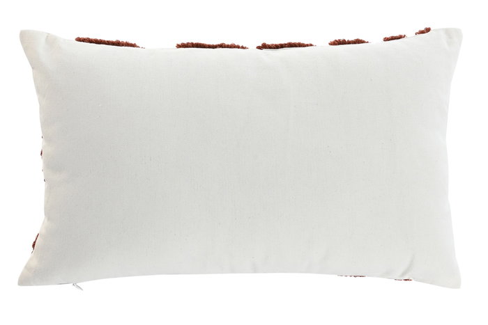 DKD Home Decor Cojín Urban 8x30x50 cm Blanco Terracota Poliéster y Algodón 2 Unidades